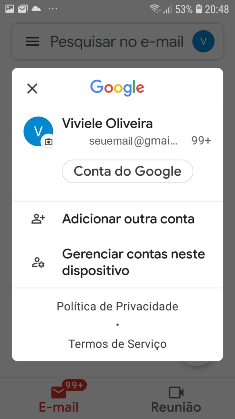 tela de contas